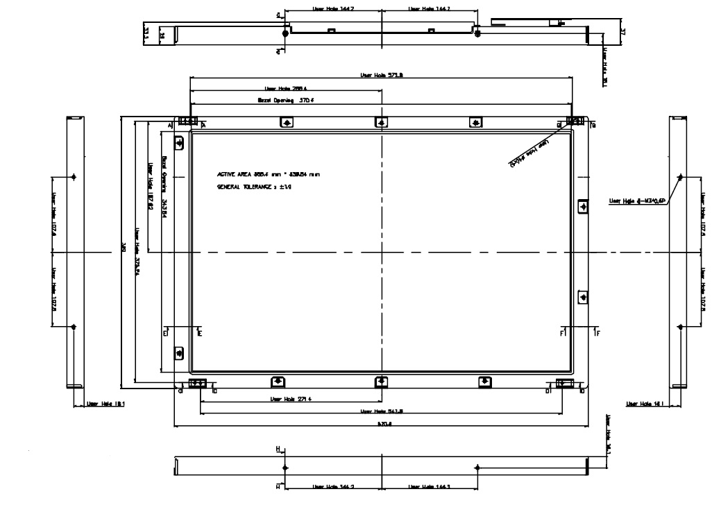 T260XW01 V.0, AU, 26.0� WXGA Color TFT-LCD, Active Screen Size 2